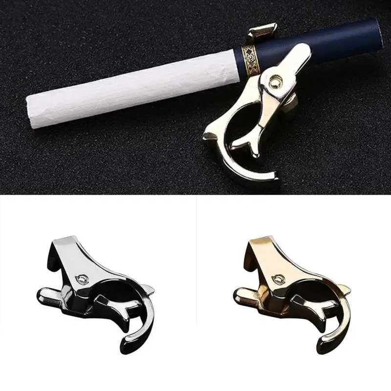 

New Design Durable Gold Plated Alloy Off Smoking Clip On Hand Rack Cigarette Holder Adjustable Ring smoking Accessories #0926