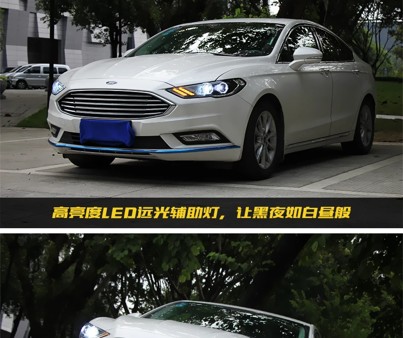 KOWELL автомобильный Стайлинг для Mondeo фары Fusion светодиодный фонарь DRL Биксеноновые линзы Высокий Низкий луч парковка