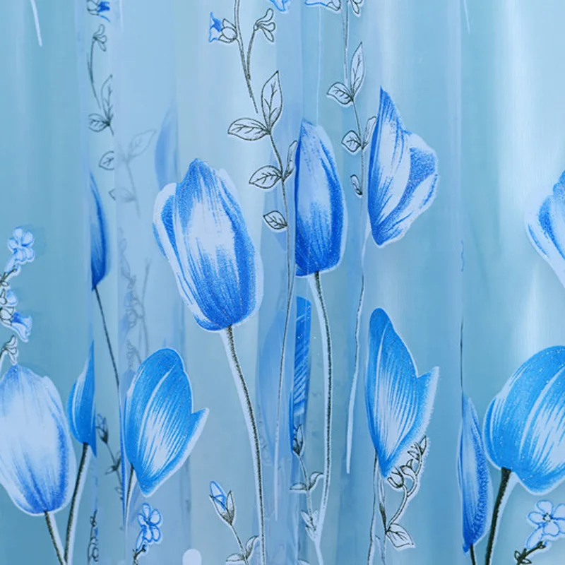 

home Textile tulip Flower Chinese luxury 3D Window Curtains fabric Tulle Sheer Curtains for bedroom living room