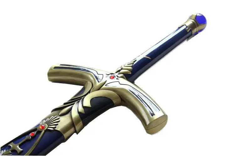 S0186 ANIME FATE STAY NIGHT SABER CALIBURN STEEL SWORD IN THE STONE W/ BLUE RED GOLDEN SCABBARD 47