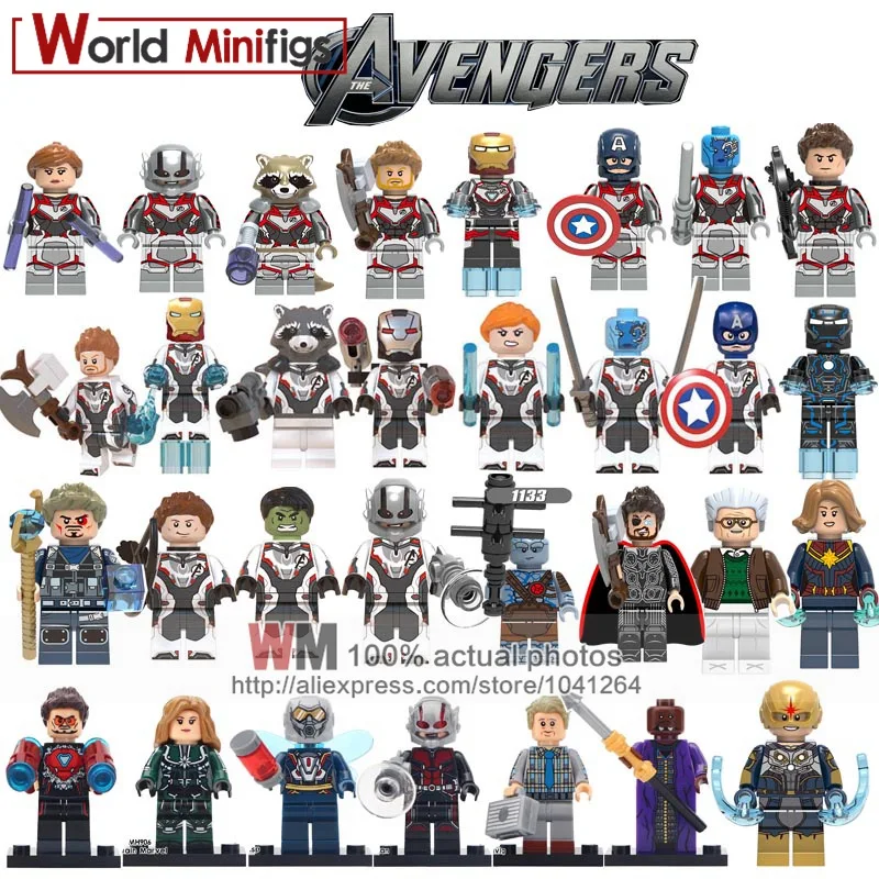 

Single toys Avengers 4 Endgame Building Blocks Marvel Super heroes Ironman Captain Marvel Bricks Toys for Children Gift