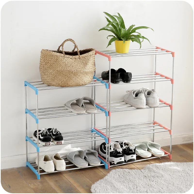 

Detachable DIY Stainless Steel Shoes Slipper Shelf Racks Holders Shelves Storage Layers Organization Home Accessories Supplies