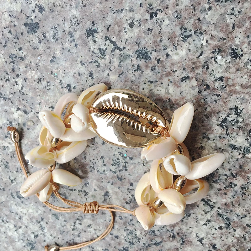 

New Bohemian Natural Shell Bracelet Original Hand Designed Gold Color Silver Color Female Bracelet