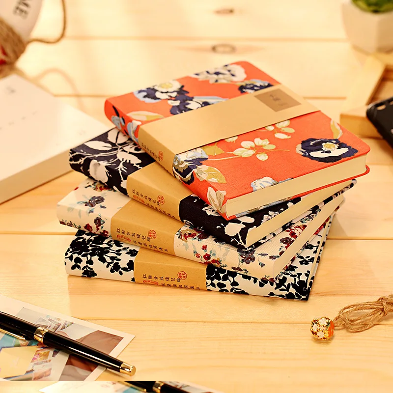 Creative Vintage Chinese style Notebooks Cute flower school notebook paper Travel diary office