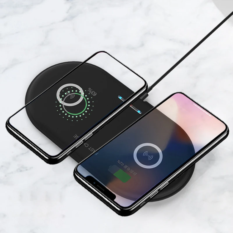  Samsung Qi Certified Wireless Charging Pad with 2A Wall Charger-  Supports charging on Qi compatible smartphones including the Samsung Galaxy  S8, S8+, Note 8, Apple iPhone 8, iPhone 8 Plus, and