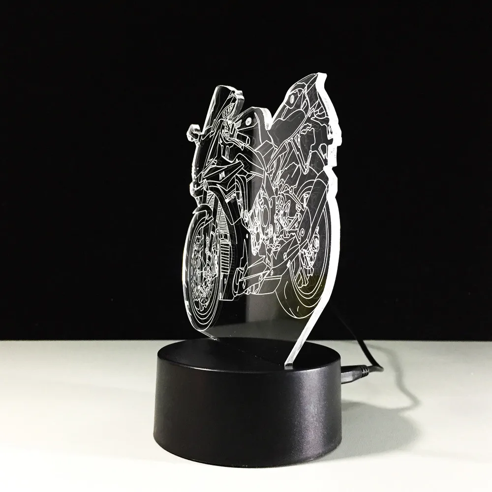 Ночники в Цвет 3D Led Vision стильная обувь для поездок на мотоцикле настольная лампа сенсорная кнопка Home Decor Lampara СВЕТОДИОДНЫЙ Ночник светильник