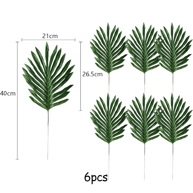 Joy-enlife 5 шт ткань искусственные Пальмовые Листья Гавайская для Гавайской вечеринки джунгли пляж оформление вечеринки украшения дома сада - Цвет: Green 4