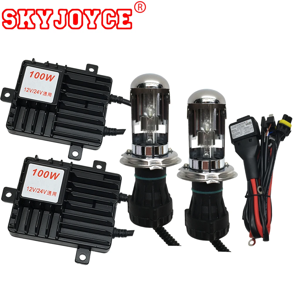 SKYJOYCE 12V 24V Truck headlight lamp hid H4 bixenon hid kit H4 3 6000K 8000K 5000K bi xenon H4