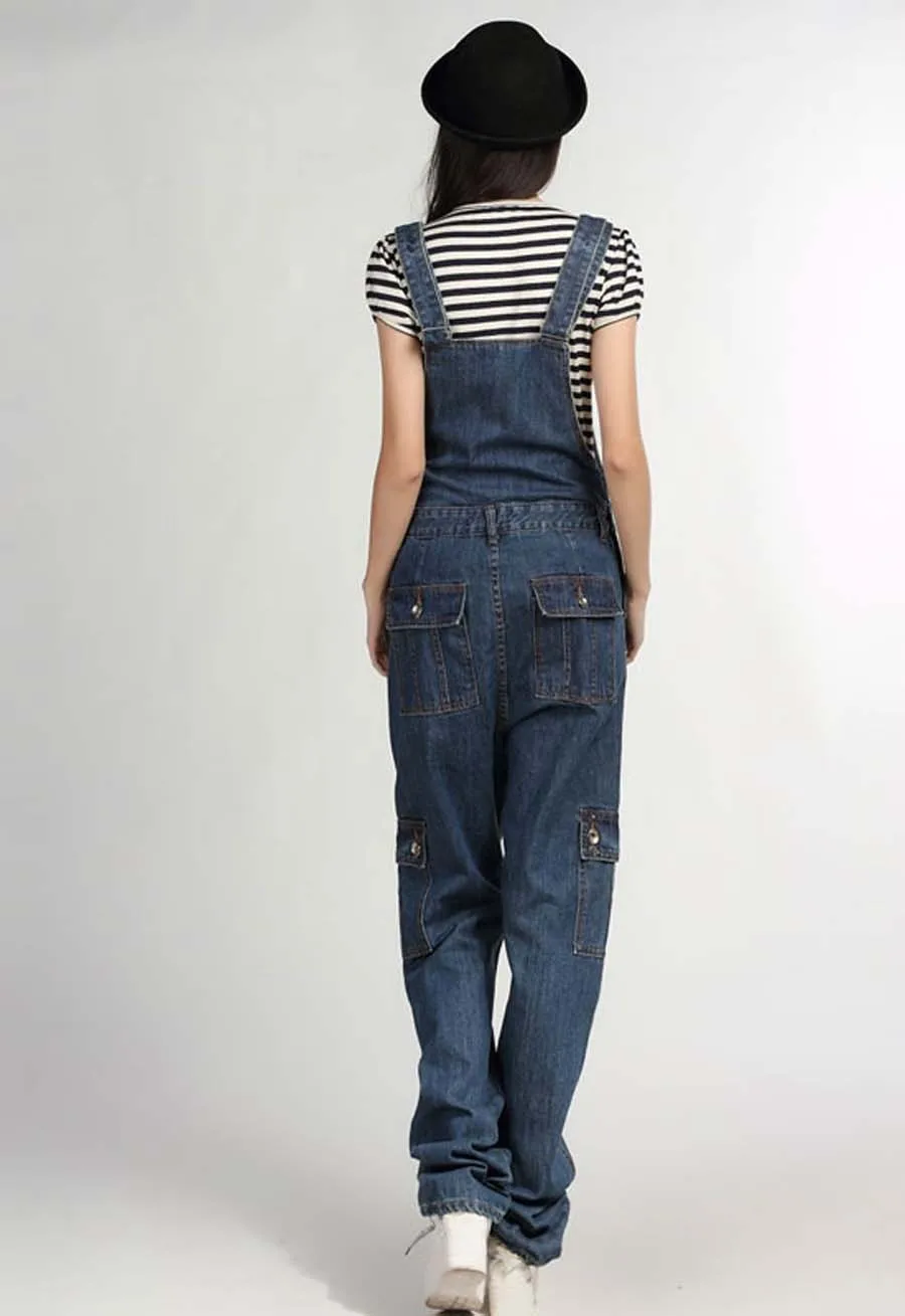 Плюс Размеры Высокая талия джинсы для мужчин и женщин джинсовые штаны пары Винтаж комбинезоны джинсы с подтяжками мешковатые брюки "Карго"