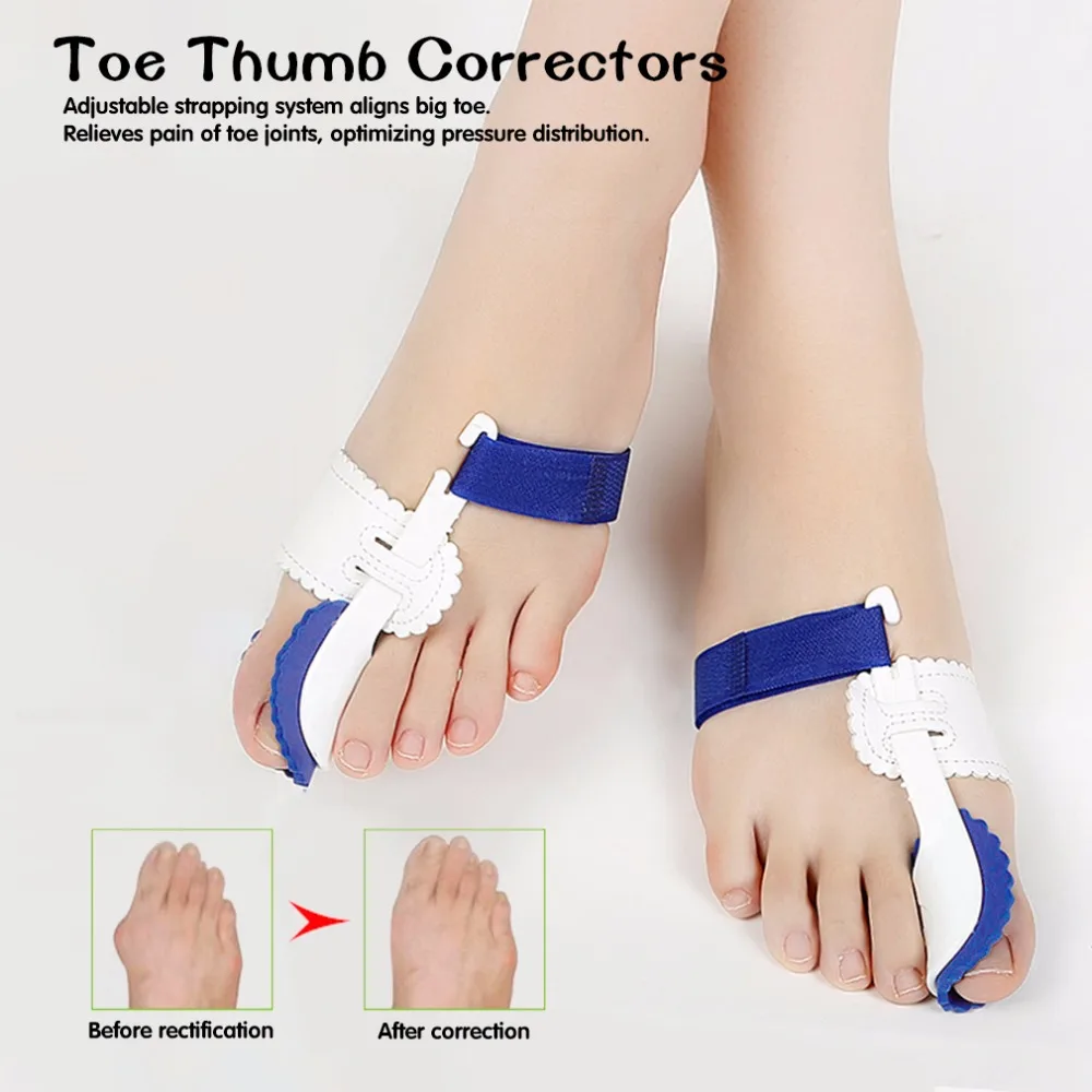 2 pcs lot Toe Straightener Bunion Adjustable Orthotics Hallux Valgus Corrector Braces Supports Bone Thumb Toes 2