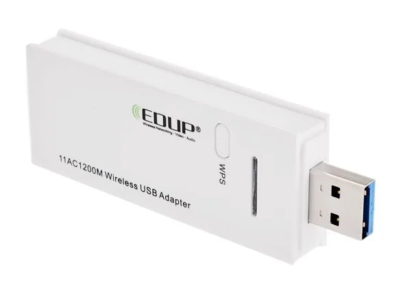 Бесплатная доставка EDUP 802.11 ac 1200 м 2.4 г/5.8 Г двухдиапазонный USB 3.0 Беспроводной WiFi адаптер сети карты кнопку WPS белый