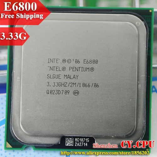 

Intel Pentium E6800 CPU Processor (3.3Ghz/ 2M /1066GHz) Socket 775 free shipping
