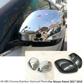 

Car ABS Chrome/Carbon Fiber Sticks Rear View Rearview Side Glass Mirror Cover Trim Frame For Nissan Patrol 2017 2018 2019 2020
