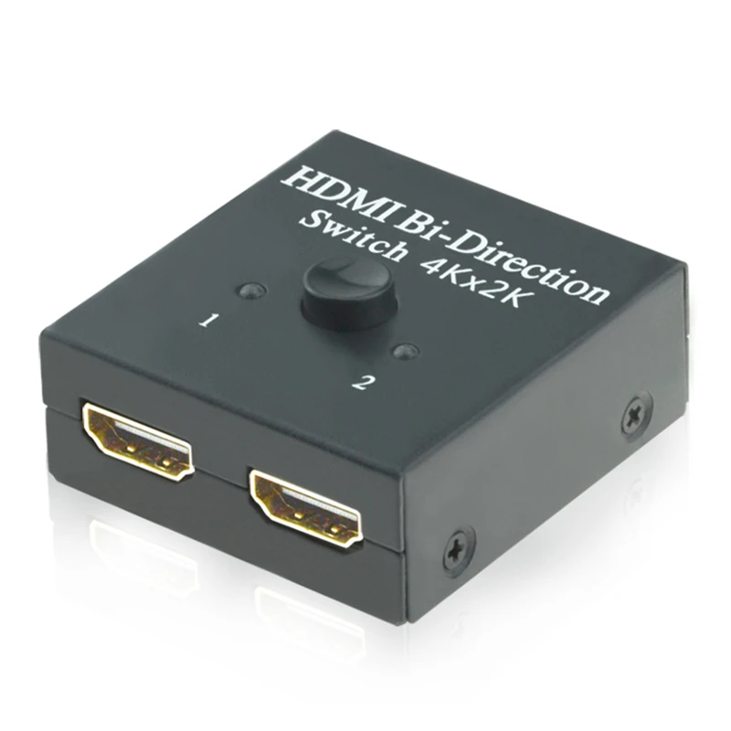 EMK HDMI Switcher 2 Ports Bi-directional Manual Switch 2x1 1x2 HDMI Splitter-HDCP Passthrough Supports Ultra HD 4K 3D 1080P (1