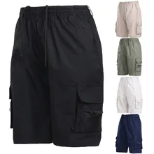 Брендовая одежда повседневные х/б мужские шорты на шнурке сплошной цвет средней длины шорты летние мужские шорты