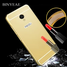 

Fashion Shining Mirror effect Hybrid case For Meizu M3 M3s M5 M6 mini Note Aluminum Alloy Meta frame Hard PC back bag Bumper