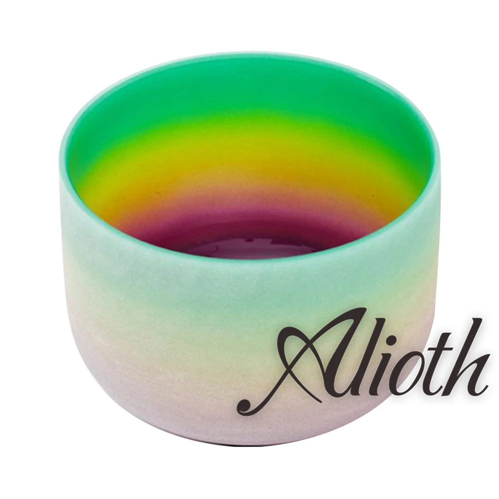 

11 Inch Rainbow Colored F Note Crystal Singing Bowl for Heart Chakra Balancing/Yoga/Meditation/Sound Therapy
