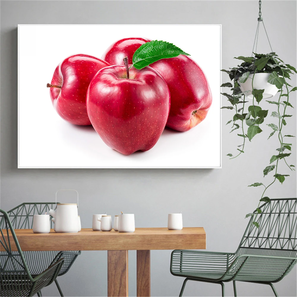 Modern Decoration Home Red Apple Painting Wall Pictures for Living Room Kitchen Decor Food Poster Nordic Prints Diningroom Art