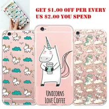 Cute Unique Unicorn Cartoon Transparent Ultra Thin Flexible Soft Silicone Phone font b Case b font