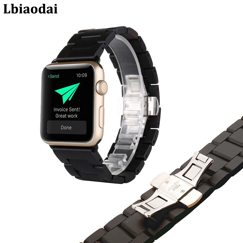 Ремешок из натурального дерева для apple watch 44 мм 40 42 мм/38 correas iwatch 4 3 2 1 ремешок часов