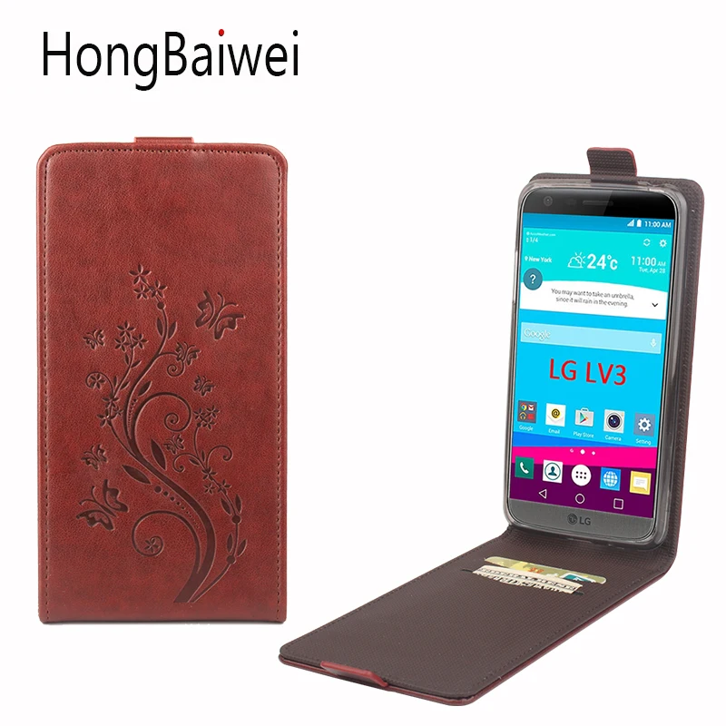 

HongBaiwei For LG LV3 Case Leather Flower Pattern Vertical Flip Luxury Phone Case Cover for LG LV3