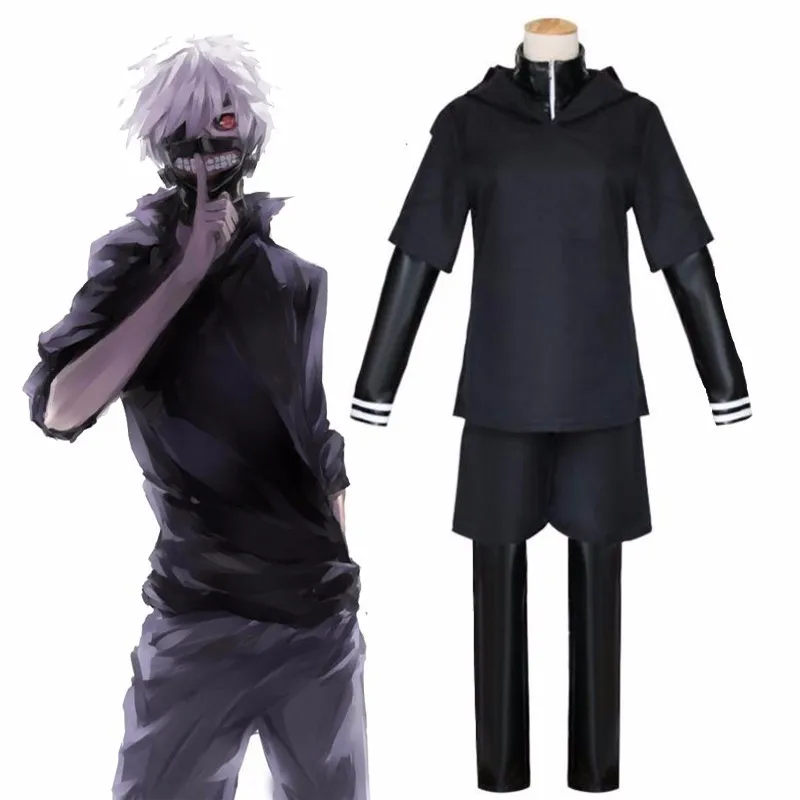 JP Anime Tokyo Ghoul Ken Kaneki Cosplay Costume Full Set Black Leather JP Anime Tokyo Ghoul Ken Kaneki Cosplay Costume Full Set Black Leather