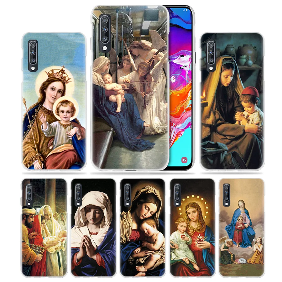 

Virgin Mary Christian Case for Samsung Galaxy A50 A70 A20e A40 A30 A20 A10 A8 A6 Plus A9 A7 2018 Hard Clear PC Phone Coque Cover