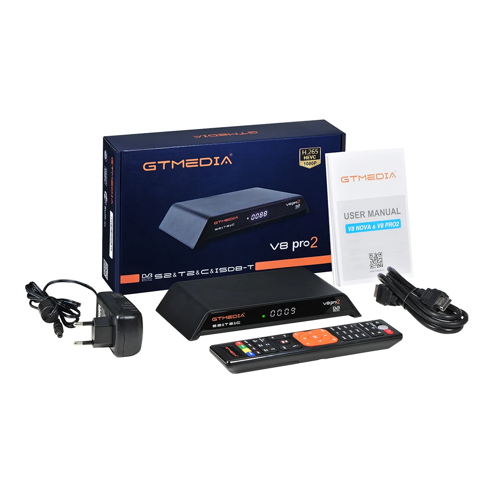 Спутниковый ресивер GTMedia V8 Pro2 DVB T2/S2/Cable/S2X H.265 Встроенный 2 4G WIFI Combo бесплатный к air TV