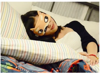 

Sleeping Eye Mask Blindfold Cartoon Ice Hot Bag Shadow Traveling Sleep Eye Aid shield light eyeshade relieve new 200pcs