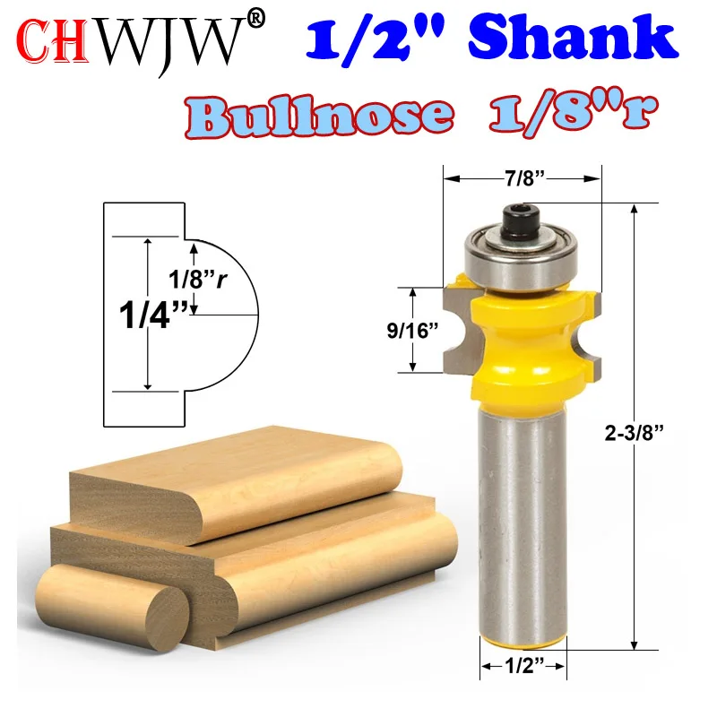 1-5 шт. Bullnose маршрутизатор Набор бит C3 Карбид наконечником 1/" хвостовик деревообрабатывающий резак-Chwjw 13515 - Длина режущей кромки: B(6.35mm)