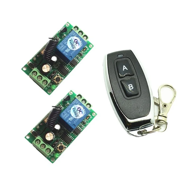 

Entery Door Lock Remote Control System DC12V 24V 1CH Receiver&Transmitter Latched ON OFF AB two button Remote Control
