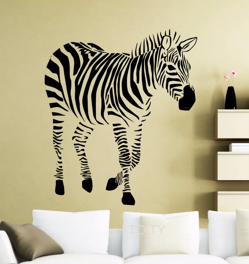 Zebra Wall Sticker Africa Wild Animals Nursery Vinyl Decal Home Room