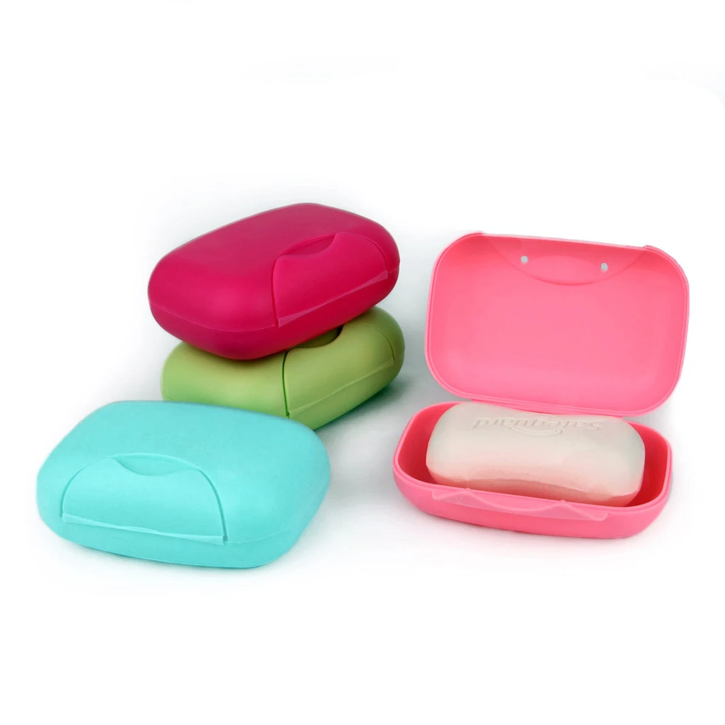 

new arrival 4 colors travel handmade soap box soap case dishes waterproof leakproof soap box with lock box cover wholesale