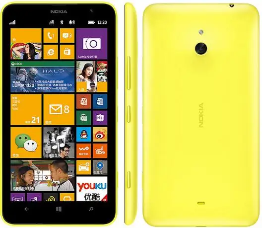 Nokia Lumia 1320 разблокированные сотовые телефоны Двухъядерный 6," сенсорный экран 5MP камера 8 Гб rom 1 Гб ram отремонтированный - Цвет: Yellow