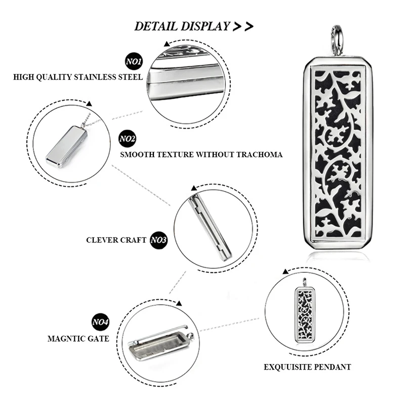 Ароматерапия Ожерелье медальоны магнитные серебряные 316L нержавеющая сталь эфирное масло диффузор медальон кулон ожерелье s ювелирные изделия