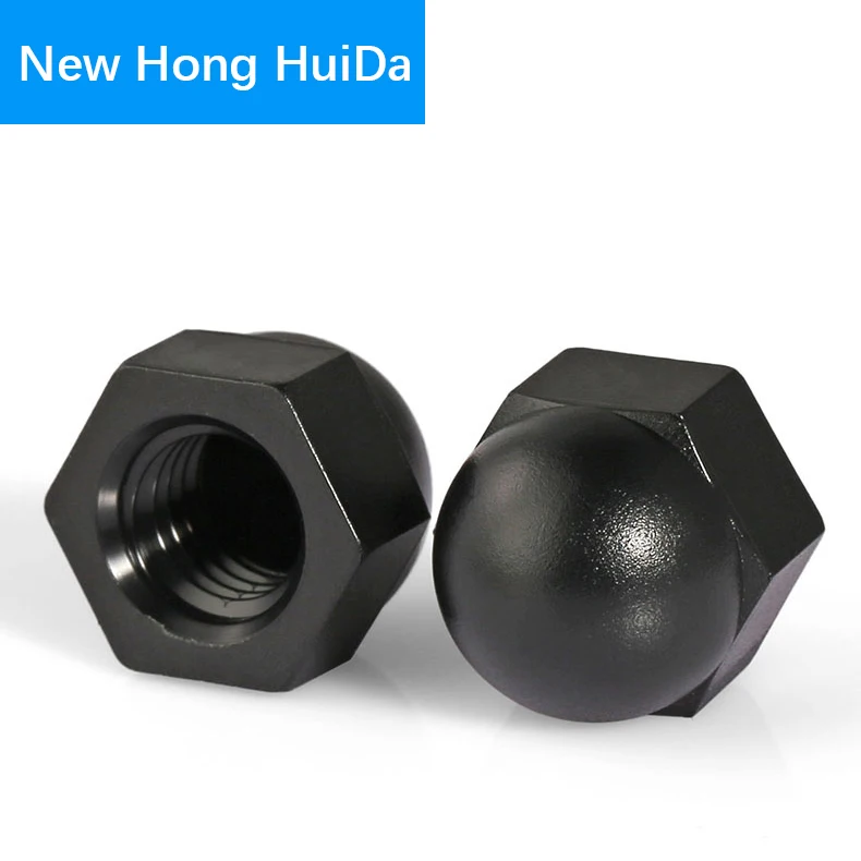 Black Nylon Acorn Nut Cap Threaded Plastic Metric Nuts M3 M4 M5 M6 M8