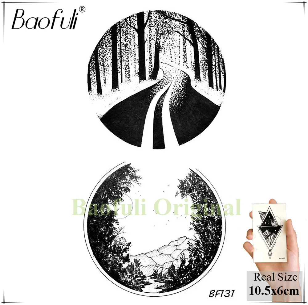 Временные тату наклейки BAOFULI с красными розами цветами и птицами Женские