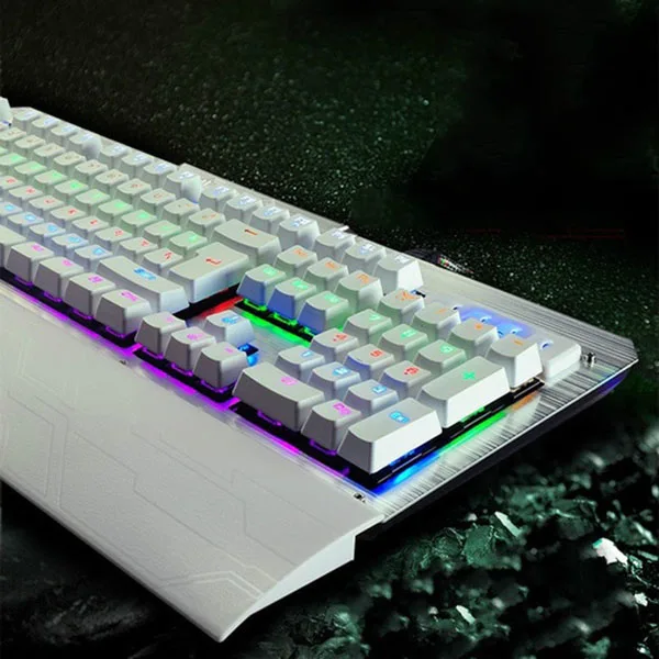 K26 полноклавишный переключатель подсветка зеленая ось Механическая игровая клавиатура металлические панели USB Проводная для геймеров