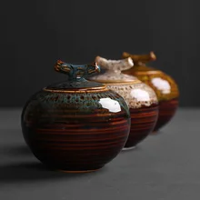Маленький горшок для чая с яблоком, керамическая печь, сменный уплотнитель, горшок для хранения чая пуэр, зеленый чай, черный чай, спасательный резервуар, средний размер, банка