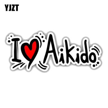 

YJZT 15.2CM*6CM Interesting Decoration I Love Aikido PVC Motorcycle Car Sticker 11-00344