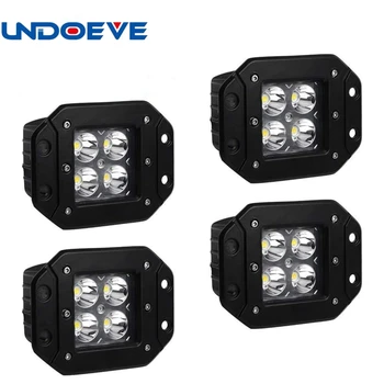 

4pcs 20W 3 Inch Flush Mount 4D Projector LED Pod Search Fog Lights Backup Reverse Lamp For Truck Jeep Off-Road ATV 4WD 4x4
