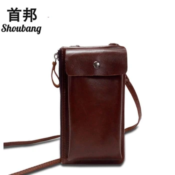 

BiPtyDam Women Organizer Wallet Business Card Cash Holder Clutch Purse Female Genuine Leather Phone Bags Ladies Shoulder Bag