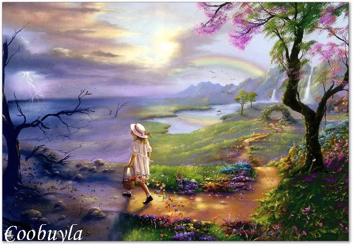 пейзажи в стиле фэнтези. волшебный пейзаж. лестница в небо джим уоррен. темы волшебный край. польская художница viola sado.