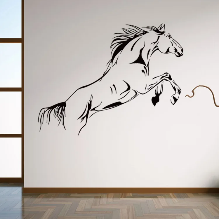 Jump horse whip vinyl large wall decal home decor living room diy art wallpaper removable wall