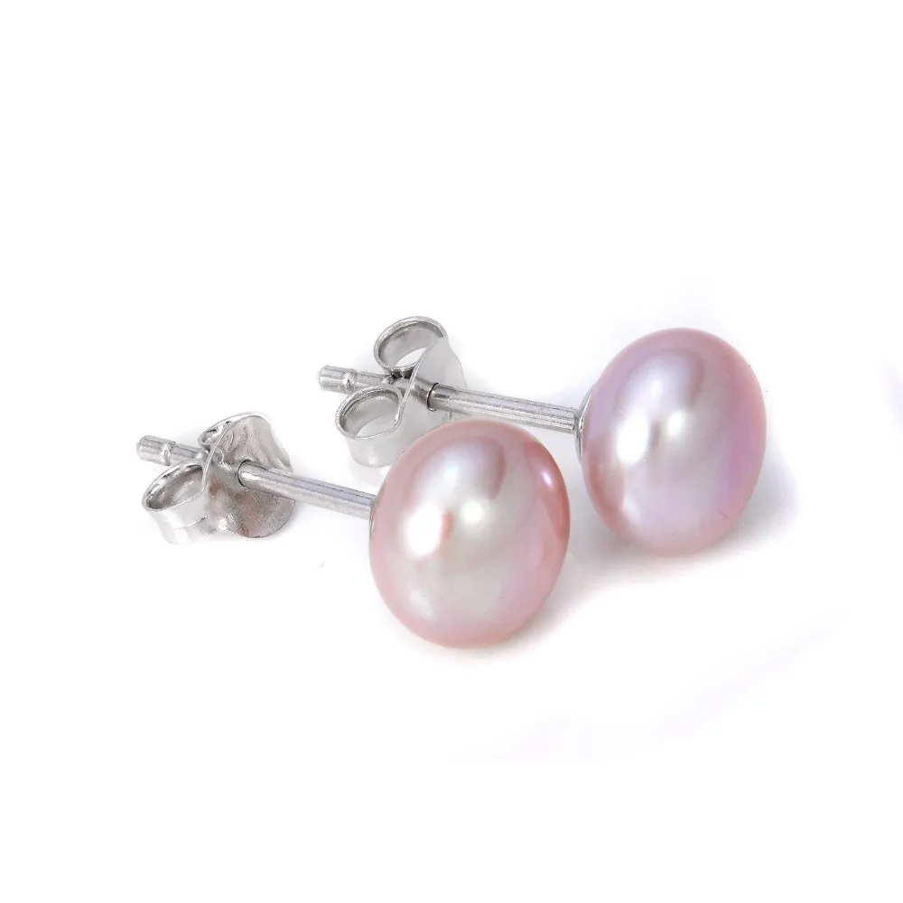 1 шт. серьги из серебра с пресноводным жемчугом 7 8 мм|freshwater black pearls earings|natural pearl