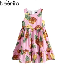 BEENIRA/летнее платье для девочек; розовый костюм с принтом ананаса для малышей; Детская жилетка; праздничная одежда; г.; высокое качество