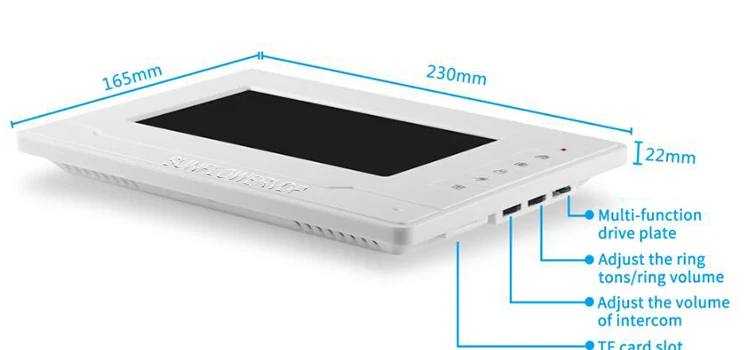 7 "видеодомофон с записью + 8 Гб TF карта Клавиатура Ключ доступа для входной двери домофон 10 квартиры + электронный замок