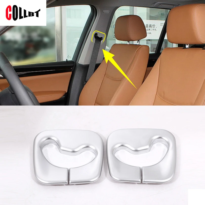 2Pcs/set Car-Styling Matte Chrome Safety Belt Cover Trim For BMW X3 F25 2011-2017 X4 F26 2014-2017 Accessories | Автомобили и