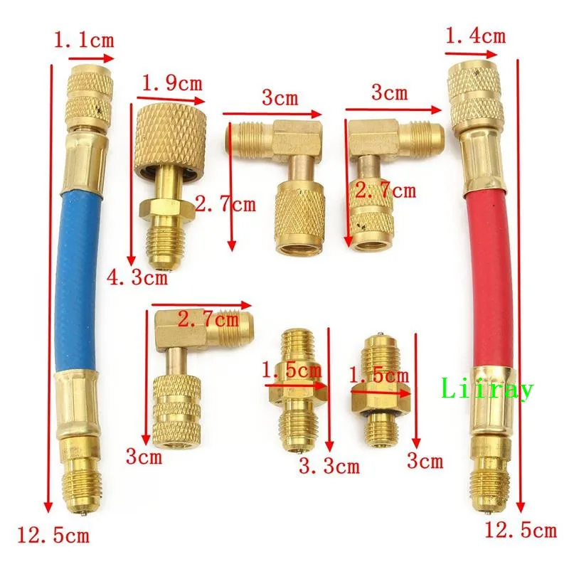 B Blesiya 2 Pairs Auto Car A/C High & Low Side Coupler R12 To R134a Adapter Connector 
