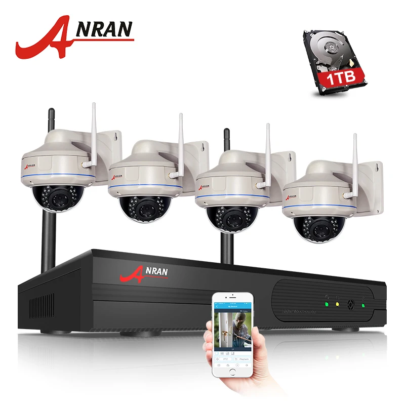

ANRAN Wireless P2P NVR Kit Outdoor Night Vision WIFI 960P Dome IP 30 IR Camera Home Video Security Surveillance Kit CCTV System